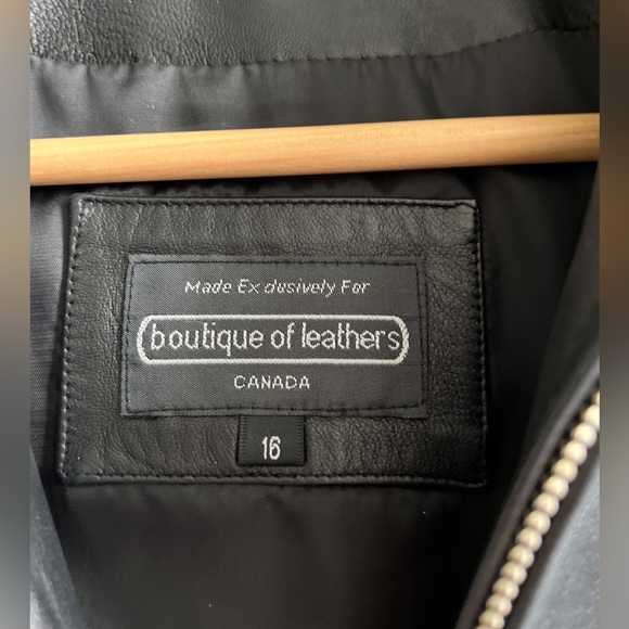 Leather hip length jacket, size 16 - Picture 3 of 3